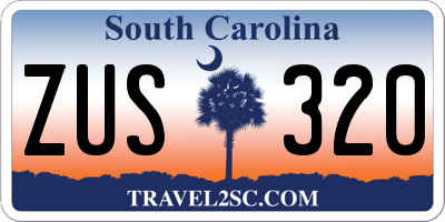 SC license plate ZUS320