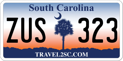 SC license plate ZUS323