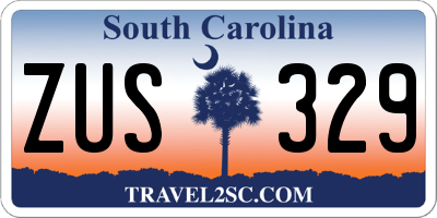 SC license plate ZUS329