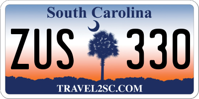 SC license plate ZUS330
