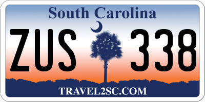 SC license plate ZUS338