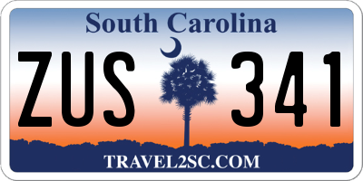 SC license plate ZUS341