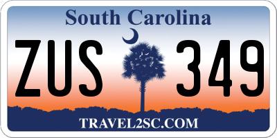 SC license plate ZUS349