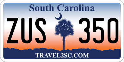SC license plate ZUS350