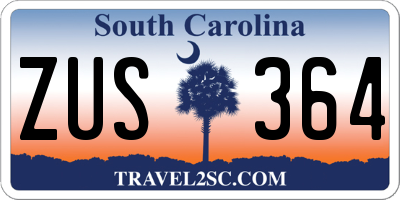 SC license plate ZUS364