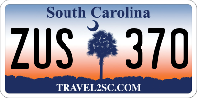 SC license plate ZUS370
