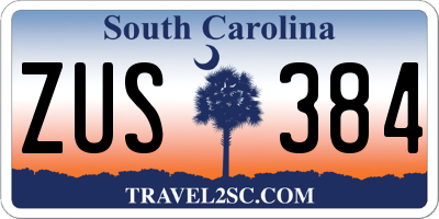 SC license plate ZUS384
