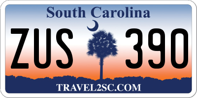 SC license plate ZUS390