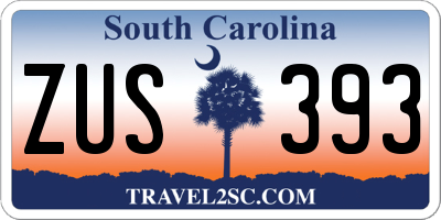 SC license plate ZUS393