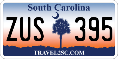 SC license plate ZUS395