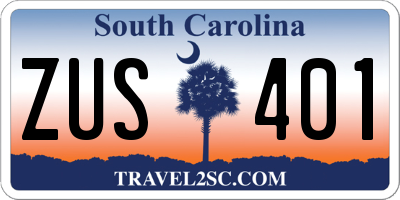SC license plate ZUS401