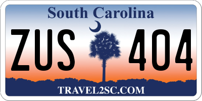 SC license plate ZUS404