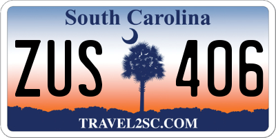SC license plate ZUS406