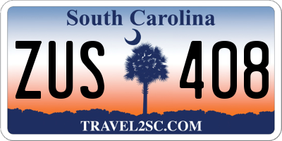 SC license plate ZUS408