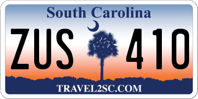 SC license plate ZUS410
