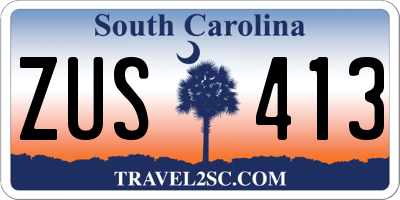 SC license plate ZUS413