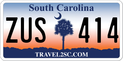 SC license plate ZUS414