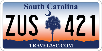 SC license plate ZUS421