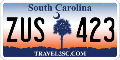 SC license plate ZUS423