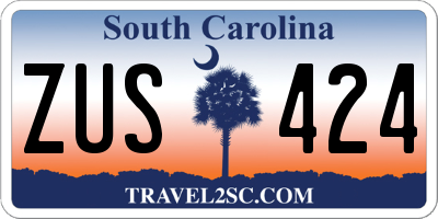 SC license plate ZUS424