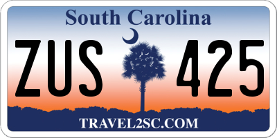 SC license plate ZUS425