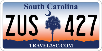 SC license plate ZUS427