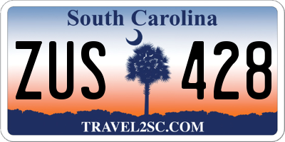 SC license plate ZUS428