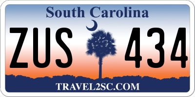 SC license plate ZUS434