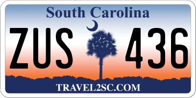 SC license plate ZUS436