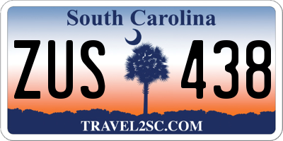 SC license plate ZUS438