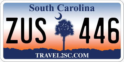 SC license plate ZUS446
