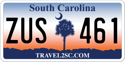 SC license plate ZUS461