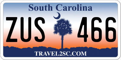 SC license plate ZUS466