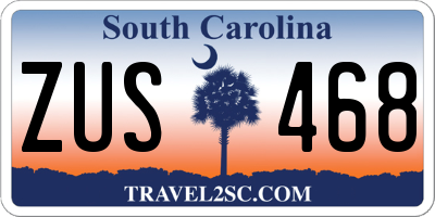 SC license plate ZUS468