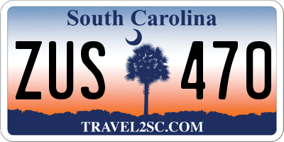 SC license plate ZUS470