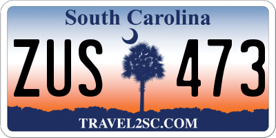 SC license plate ZUS473