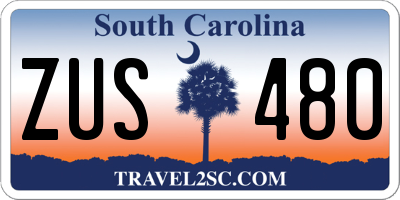 SC license plate ZUS480