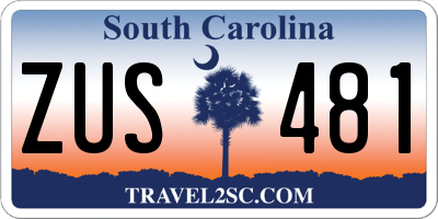 SC license plate ZUS481