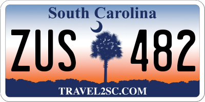 SC license plate ZUS482