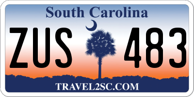 SC license plate ZUS483