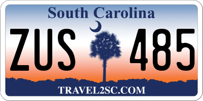 SC license plate ZUS485