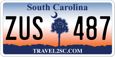 SC license plate ZUS487