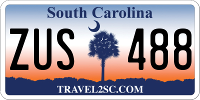 SC license plate ZUS488