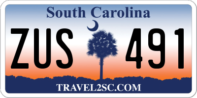 SC license plate ZUS491