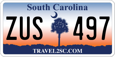 SC license plate ZUS497