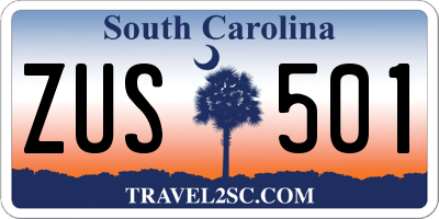 SC license plate ZUS501