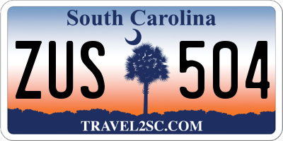 SC license plate ZUS504
