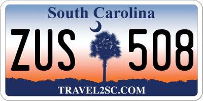 SC license plate ZUS508