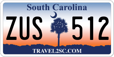 SC license plate ZUS512
