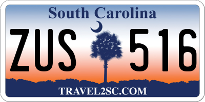 SC license plate ZUS516